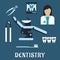 Dentist profession flat icons and symbols