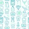 Dentist seamless pattern with thin line icons