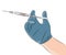 Dentist Syringe Gloved Hand Isolated