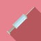 Dentist syringe icon, flat style