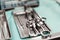 Dentist tools. Dentist workplace equipment set. Health and medicine.