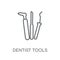 Dentist tools linear icon. Modern outline Dentist tools logo con