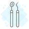 Dentist Tools thin line icon, stomatology
