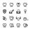 Dentist and tooth in action icon set, vector eps10