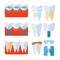 Dentist tooth implants and stomatology equipment vector illustration.