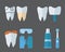 Dentist tooth implants and stomatology equipment vector illustration.