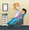 Dentist woman and patient diagnosis treatment