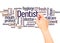 Dentist word cloud hand writing concept