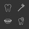 Dentistry chalk icons set