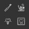 Dentistry chalk icons set