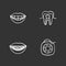 Dentistry chalk icons set