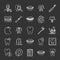 Dentistry chalk icons set