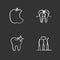 Dentistry chalk icons set