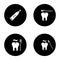 Dentistry glyph icons set