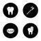 Dentistry glyph icons set