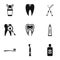 Dentistry icons set, simple style