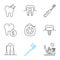 Dentistry linear icons set