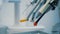 Dentistry, medicine, medical equipment. Dental instruments. Concepts - close-up of the lamps and dental units of the