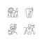 Dentistry method and practice linear icons set