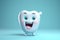 dentistry smile child dental blue tooth smiling hygiene care dentist. Generative AI.