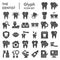 Dentistry solid icon set. Dental care signs collection, sketches, logo illustrations, web symbols, glyph style