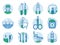 Dentistry and Stomatology Services Line Art Icons