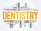 Dentistry word cloud collage, health concept background