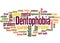 Dentophobia fear of dentists word cloud concept 2