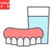 Denture color line icon, dental and stomatolgy, dentures sign vector graphics, editable stroke filled outline icon, eps