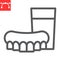 Denture line icon, dental and stomatolgy, dentures sign vector graphics, editable stroke linear icon, eps 10.