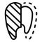 Denture marking icon, outline style