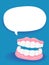 Dentures with Blank Speech Bubble