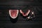 Dentures on a dark background. Close-up of dentures. Dentistry is conceptual photography. Prosthetic dentistry. False teeth.