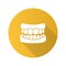 Dentures flat design long shadow glyph icon