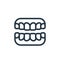 dentures icon vector from old age concept. Thin line illustration of dentures editable stroke. dentures linear sign for use on web