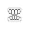 Dentures teeth line icon