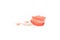 Dentures on a white background. Close-up of dentures. Full removable plastic denture of the jaws. Prosthetic dentistry.