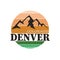 DENVER MOUNTAIN, SLOGAN PRINT VECTOR on a white background