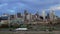 Denver Skyline Establishing Shot Cinematic Pan Right Time Lapse