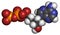 Deoxyadenosine triphosphate (dATP) nucleotide molecule. DNA building block. Atoms are represented as spheres with conventional
