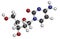 Deoxycytidine (dC) nucleoside molecule. DNA building block. Atoms are represented as spheres with conventional color coding: