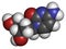 Deoxycytidine (dC) nucleoside molecule. DNA building block. Atoms are represented as spheres with conventional color coding: