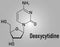 Deoxycytidine or dC nucleoside molecule. DNA building block. Skeletal formula.