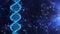 Deoxyribonucleic acid dna and molecular plexus on the dark blue background