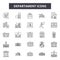 Departament line icons, signs, vector set, outline illustration concept