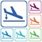 Departure landing plane icon simple