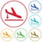 Departure landing plane icon simple