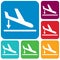 Departure landing plane icon simple