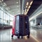 departure transportation baggage flight business suitcase terminal air bag travel. Generative AI.