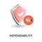 Dependability icon. 3d illustration from security collection. Creative Dependability 3d icon for web design, templates